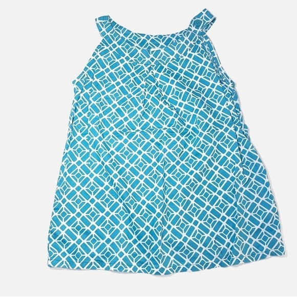 CRAZY 8 Girl’s Teal Geometric Tank Blouse - Large - Picture 1 of 8